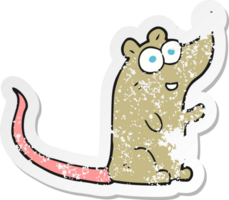 retro distressed sticker of a cartoon mouse png