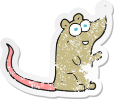 Retro beunruhigter Aufkleber einer Cartoonmaus png