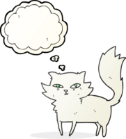 hand drawn thought bubble cartoon cat png