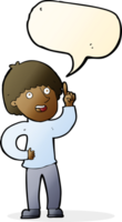 cartoon man with idea with speech bubble png