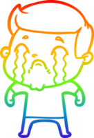 regenboog helling lijn tekening van een tekenfilm Mens huilen png