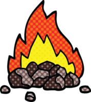 carbones ardientes de dibujos animados de estilo cómic png