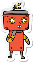 sticker of a uncertain cartoon robot png