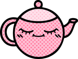 comic book style cartoon of a teapot png