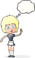 cartoon maid with thought bubble png