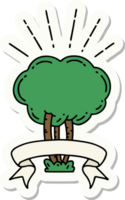 sticker of a tattoo style tree png