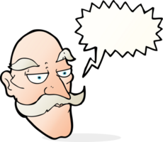 Cartoon alter Mann Gesicht mit Sprechblase png