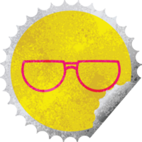 spectacles graphic   illustration circular peeling sticker png