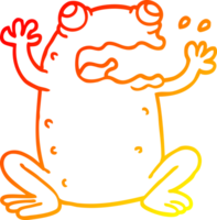 warm gradient line drawing of a cartoon crazy frog png