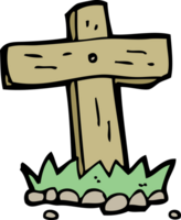 cartoon wooden cross grave png