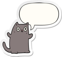 cartoon cat with speech bubble sticker png