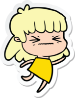 sticker of a cartoon woman png