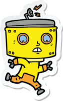 sticker of a cartoon robot running png