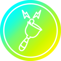 ringande klocka cirkulär ikon med Häftigt lutning Avsluta png