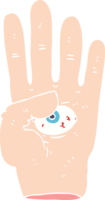 eben Farbe Illustration von gespenstisch Hand mit Augapfel png