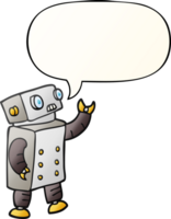 dibujos animados robot con habla burbuja en suave degradado estilo png