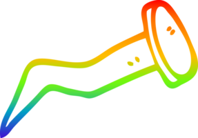 Regenbogen Gradient Linie Zeichnung von ein Karikatur Messing- Nagel png