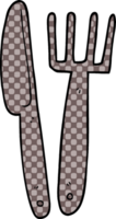 cartoon doodle knife and fork png