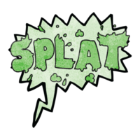 hand Tal bubbla texturerad tecknad serie splat png