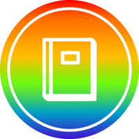 educacional livro circular ícone com arco Iris gradiente terminar png