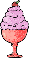 crème glacée de dessin animé illustration texturée grunge png