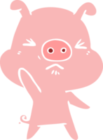 flat color style cartoon angry pig png