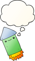 cartoon firework with thought bubble in smooth gradient style png