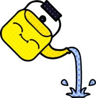 comic book style cartoon of a pouring kettle png