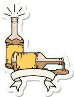 pegatina de botellas de cerveza estilo tatuaje png