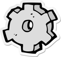 klistermärke av en tecknad kuggsymbol png