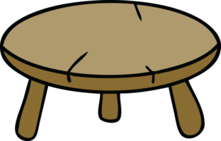 hand drawn cartoon doodle of a wooden stool png