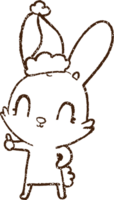 Christmas Rabbit Charcoal Drawing png