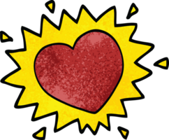 coração de amor de doodle de desenho animado png