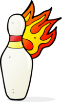 cartoon ten pin bowling skittle on fire png