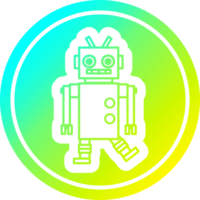 dancing robot circular icon with cool gradient finish png