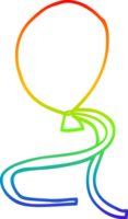 rainbow gradient line drawing of a cartoon red balloon png