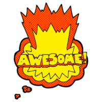 awesome  hand drawn thought bubble cartoon shout png