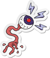 sticker of a cartoon gross electric halloween eyeball png