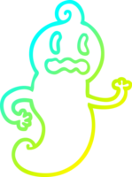 cold gradient line drawing of a cartoon spooky ghost png