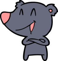 laughing bear with crossed arms cartoon png