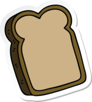 sticker of a quirky hand drawn cartoon slice of bread png