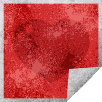 coração símbolo gráfico ilustração quadrado adesivo png