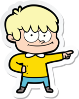 sticker of a happy cartoon man png