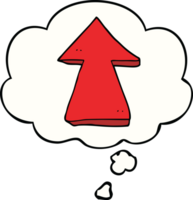 cartoon pointing arrow with thought bubble png