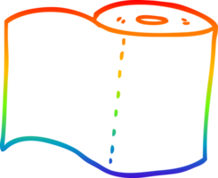 rainbow gradient line drawing of a cartoon toilet roll png