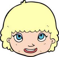 cartoon happy female face png