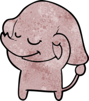 dessin animé éléphant souriant png