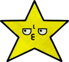 retro grunge texture cartoon of a gold star png