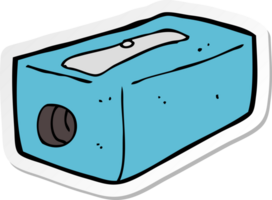 sticker of a cartoon pencil sharpener png