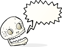 cartoon spooky skull with speech bubble png